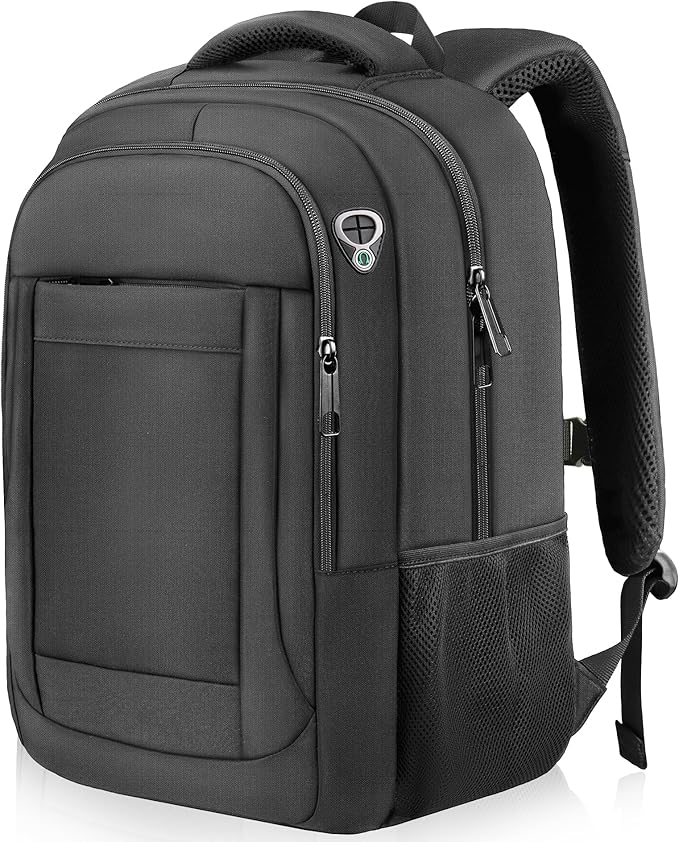Large Travel Laptop Backpack, 17 Inch Laptop Backpack Airline Approved, Business Anti Theft Slim Sturdy Work Computer College High School Backpack Bag Fits 17.3 Inch Notebook for Men Women, Black