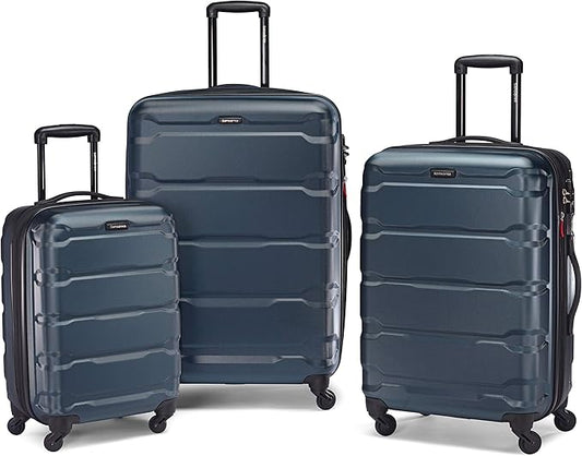 Samsonite Omni PC Hardside Expandable Luggage with Spinner Wheels, Teal, 3-Piece Set (20/24/28)