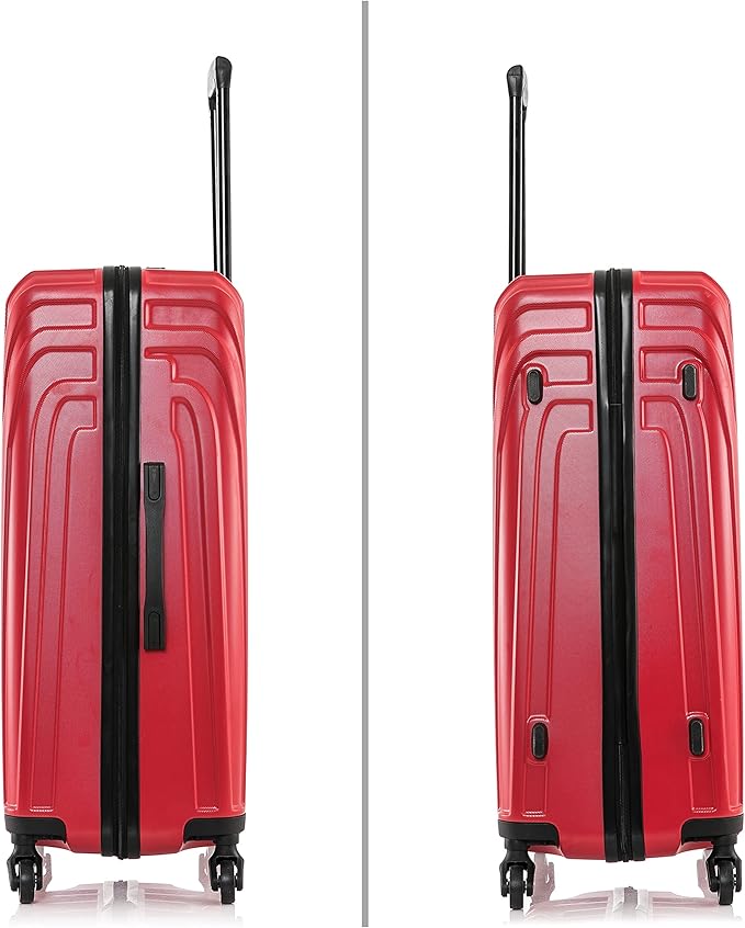 InUSA VASTY Luggage with Spinner Wheels | Durable Lightweight Hardshell SuitcaseTravel Sets with Handle and Trolley | (20in 24in 28in) 3 Piece Luggage Set | Red