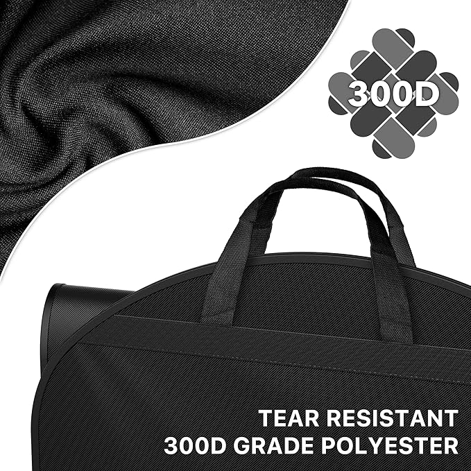Simple Houseware 65'' Travel Garment Bag with Pockets for Suits, Dresses, Coats, Tuxedos, Heavy Duty 300D Polyester
