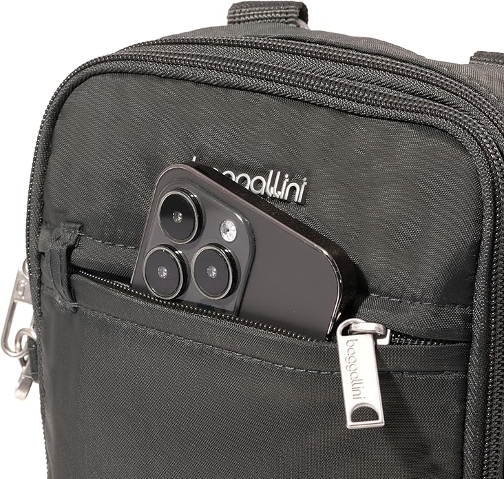 Baggallini Securtex® Anti-theft Mini Everything Crossbody Bag, 6.3"x8.25" Rfid, Locking Zippers & Cut-resistant Strap