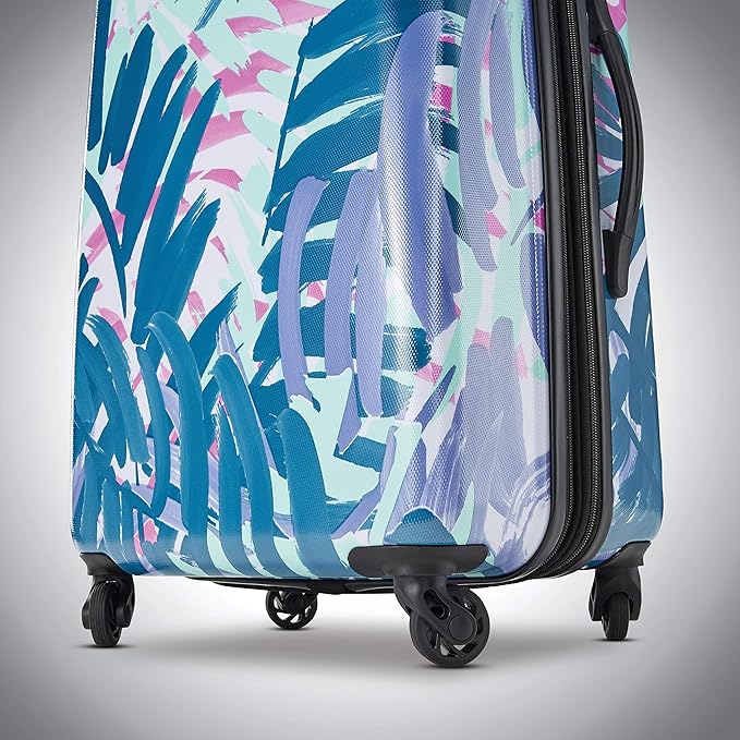 American Tourister Moonlight Hardside Expandable Luggage with Spinner Wheels, Palm Trees, Checked-Large 28-Inch