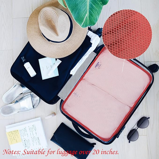 Packing Cubes Set, 2 Pcs Packing Organizers Set for Suitcases (Watermelon red)