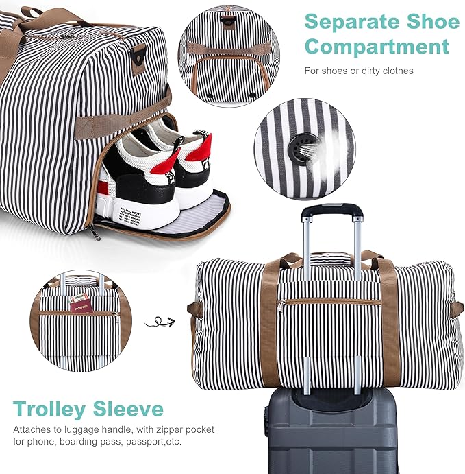 150L Duffle Bag for Travel, Extra Large Foldable Waterproof Travel Duffel Bags Weekender Overnight Bag for Men and Women with Shoe Compartment