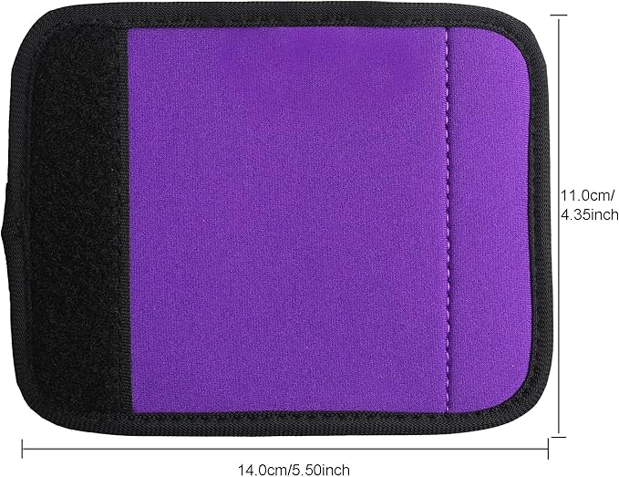 Neoprene Luggage Handle Wrap Fluorescent Colors Luggage Identifiers/Tags/Marker (Purple(5 Pack))