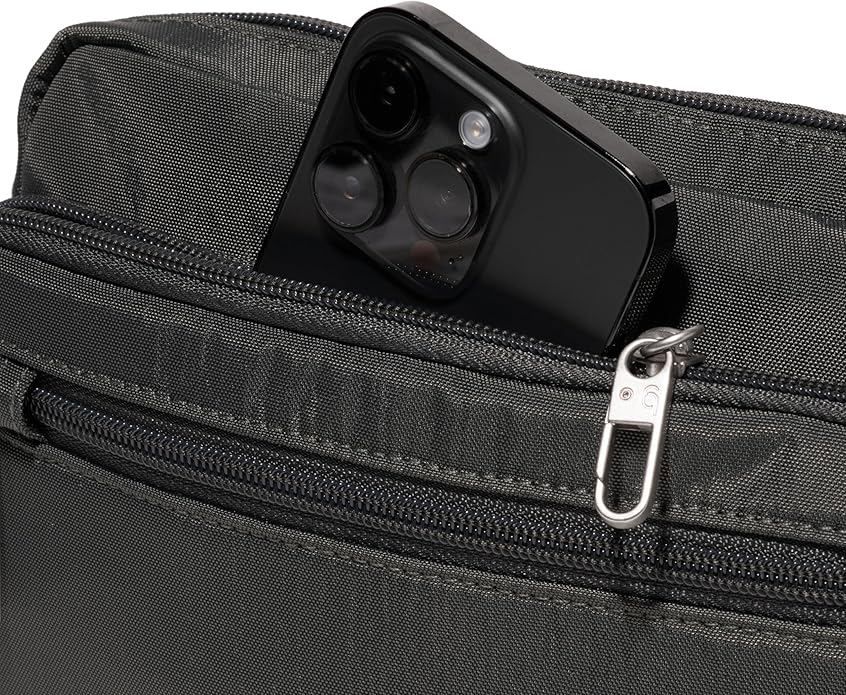 Baggallini Securtex Anti-theft Belt Bag 8.8"x5.5" Crossbody Fanny Pack for Women RFID Wallet Locking Zipper Travel Purse