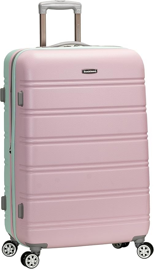 Rockland Melbourne Hardside Expandable Spinner Wheel Luggage, Bright Green, Checked-Large 28-Inch