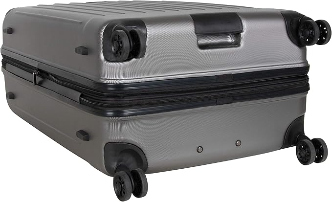 Kenneth Cole Reaction Flying Axis 28" Hardside Expandable 8-Wheel Spinner Check-Size Luggage, Silver