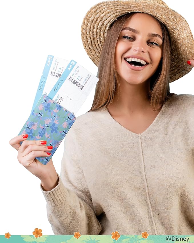 Disney Stitch Passport Cover for Women Official License, Cute Passport Book Holder, Passport Wallet, Travel Must Haves