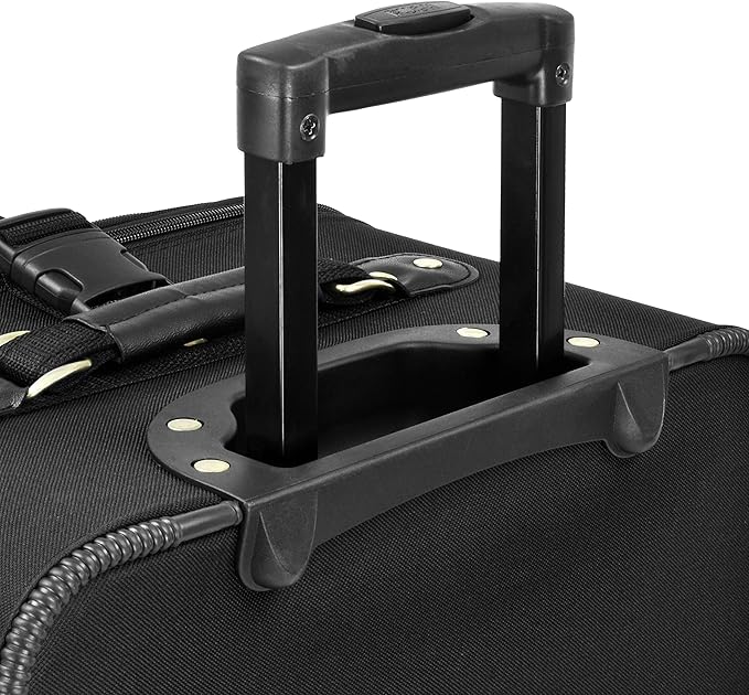 U.S. Traveler New Yorker Lightweight Expandable Rolling Luggage, Black, 4-Piece Set