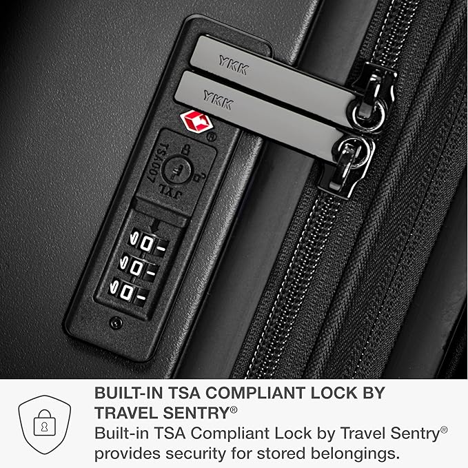 Traveler's Choice Markham Hardside Expandable Luggage with Hinomoto Spinner Wheels, 26-Inch Medium, Black