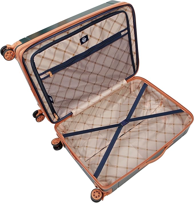Dockers Hooper Hardside Expandable 8-Wheel Spinner Travel Checked Luggage, 24-Inch, Black