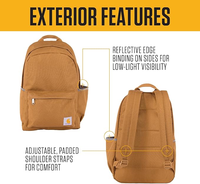 Carhartt 21L Classic Laptop Backpack, Water-Resistant Pack W/ 15" Laptop Sleeve and Organizational Compartments, Atomic Blue