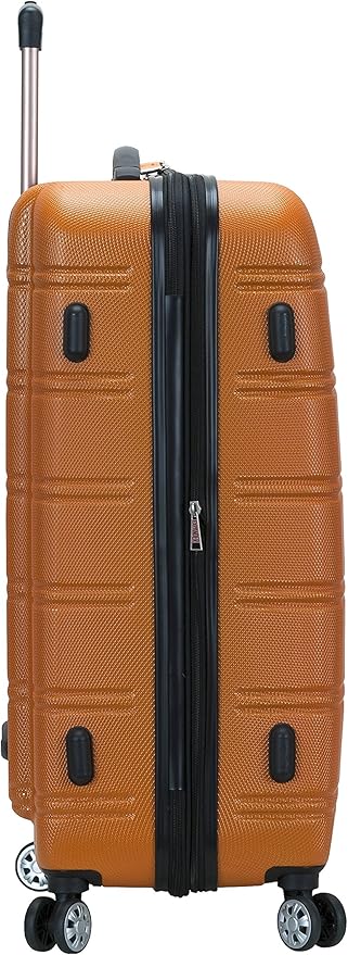 Rockland Melbourne Hardside Expandable Spinner Wheel Luggage, Orange, Checked-Large 28-Inch (F1603-ORANGE)
