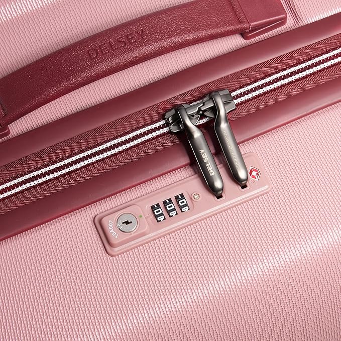 DELSEY PARIS Chatelet Air 2.0 Hardside Luggage Trunk with Spinner Wheels, Pink, Checked-26 Inch Trunk