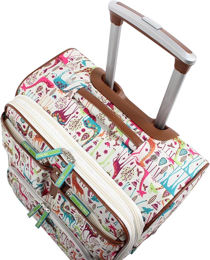 Lily Bloom Design Pattern 28" Luggage Softside Expandable With Double Spinner Wheels, Large Lightweight Suitcase Checked Bag For Women