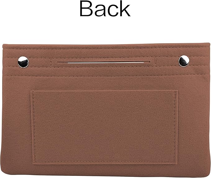 Vercord Felt Purse Tote Organizer Insert Divider Inside Handbag for Women Medium Coffee