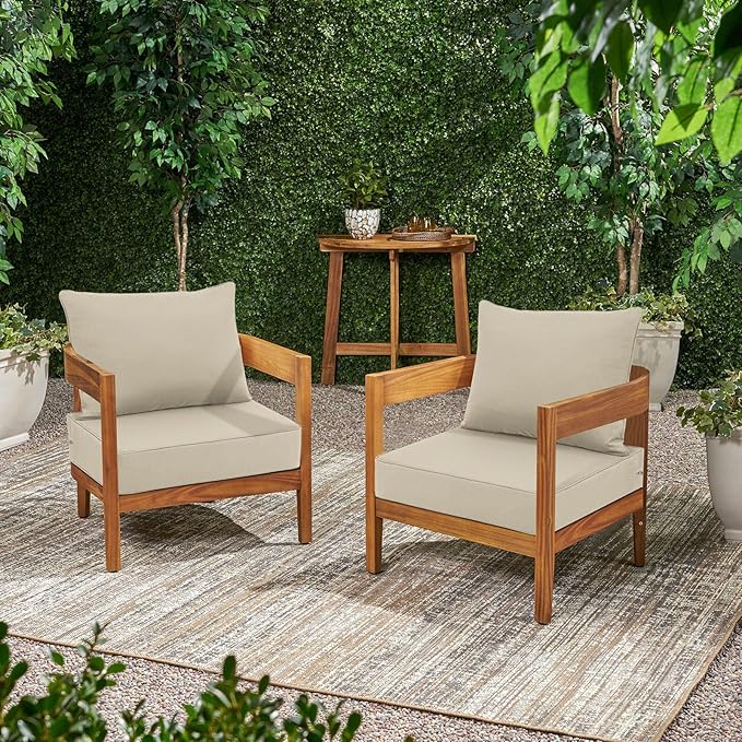 Favoyard Outdoor Seat Cushion Set 22 x 22 Inch Waterproof & Fade Resistant Patio Furniture Cushions with Removable Cover Deep Seat & Back Cushion with Tie Straps for Chair Sofa Couch