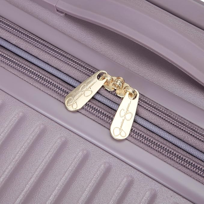 Jessica Simpson Abilene 28" Expandable 8-Wheel Spinner Large Checked Luggage Suitcase, Elderberry