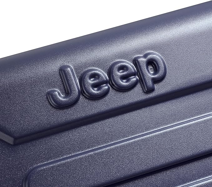 Jeep JH004C Hardside Expandable Luggage with Spinner Wheels, Peacoat Navy, Checked-Medium 24 Inch