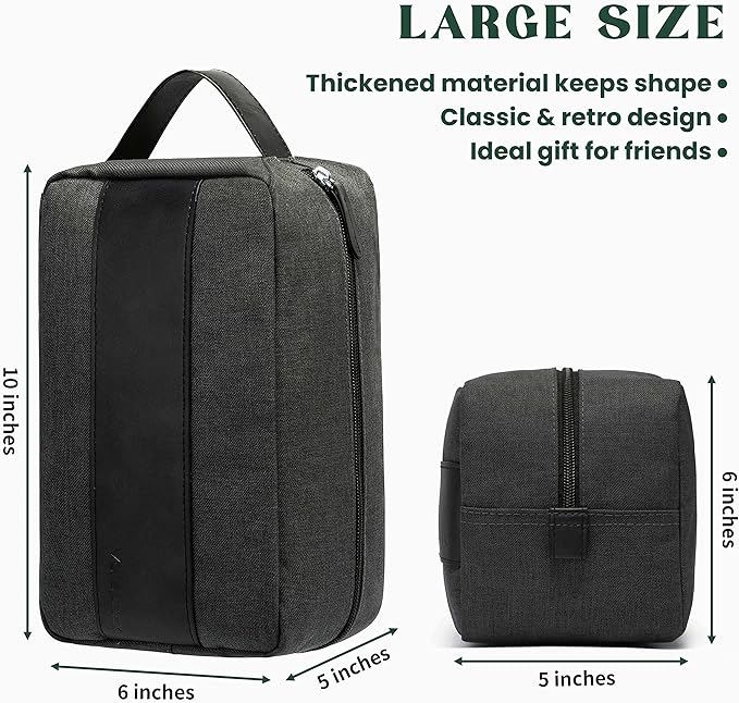 Vorspack Toiletry Bag for Men - Water Resistant Travel Bag for Toiletries, Bathroom Essentials, Travel Accessories, Gifts - Grey