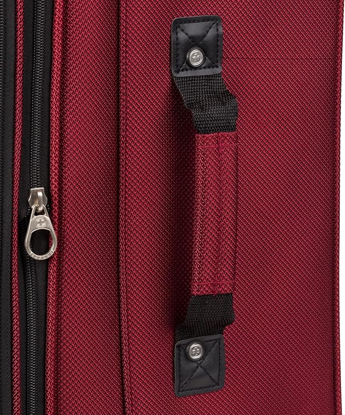 SWISSGEAR Sion Softside Expandable Spinner Luggage Durable Lightweight Travel Suitcase, Burgundy, Checked-Large 29-Inch