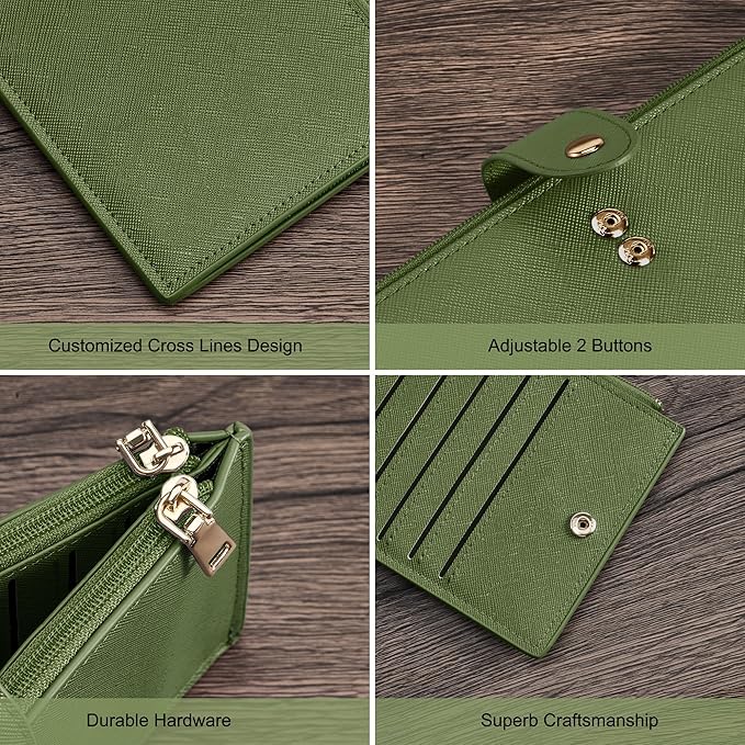 Travelambo RFID Wallet Women Large Size Bifold Multi Card Wallet Case with Zipper Pocke Credit Card Holder for Women