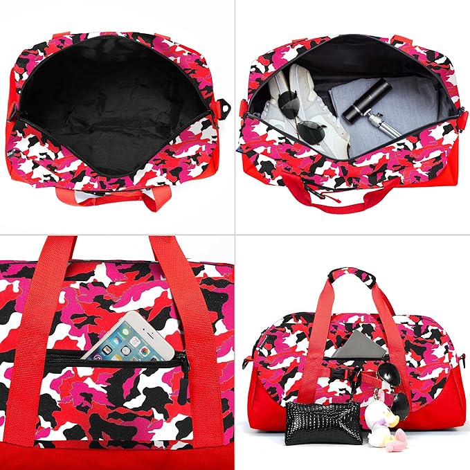 Stumdo Kids Overnighter Duffel Bags for kids, Carry-On Size & Ideal for School Practice or Overnight Travel Weekender Tote for Travel Gym Sport bag for Boys & Girls (11shong)