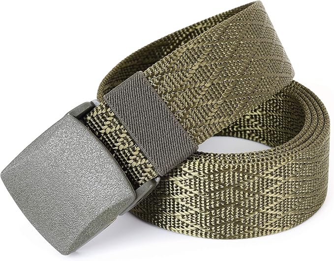Mile High Life Nylon Web Belt Outdoor Military Belt With TSA Safe Plastic Buckle Belt
