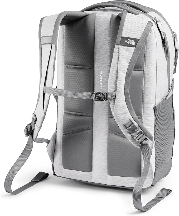 The North Face Women's Jester Everyday Laptop Backpack - Commuter Travel Bag, Laptop Sleeve, Water-Repellent, TNF White Metallic Mélange/Mid Grey-NPF, One Size