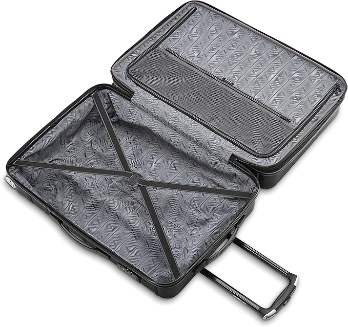 Samsonite Omni 2 24-Inch Medium Checked Hardside Luggage with 360° Spinner Wheels - Scratch Resistant Hardshell - TSA Lock - Expandable Polycarbonate Shell for Lightweight Travel - Midnight Black