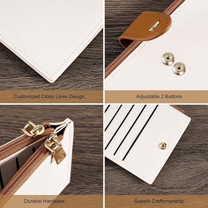 Travelambo RFID Wallet Women Bifold Multi Card Wallet Case with Zipper Pocke Credit Card Holder for Women