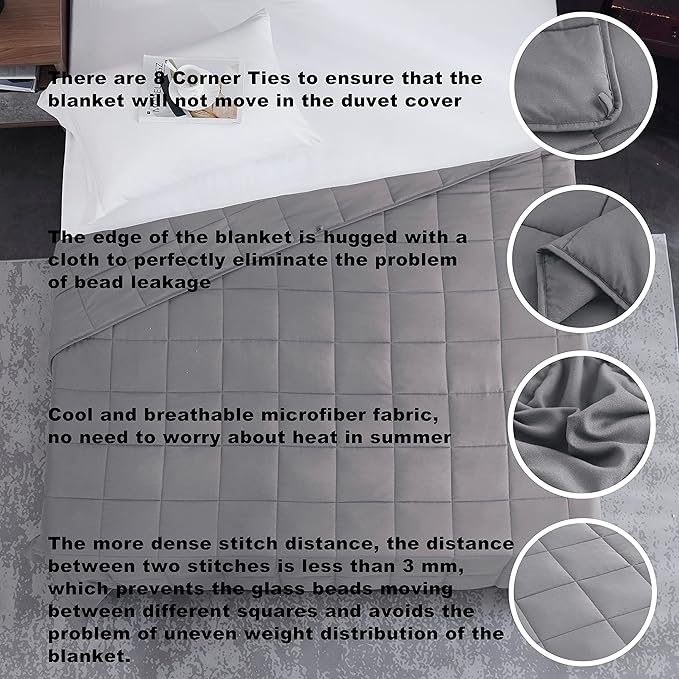 L'AGRATY Weighted Blanket - 36"x48" 5lbs Cooling Breathable Heavy Blanket Microfiber Material with Glass Beads All-Season Summer Fall Winter Soft Thick Comfort