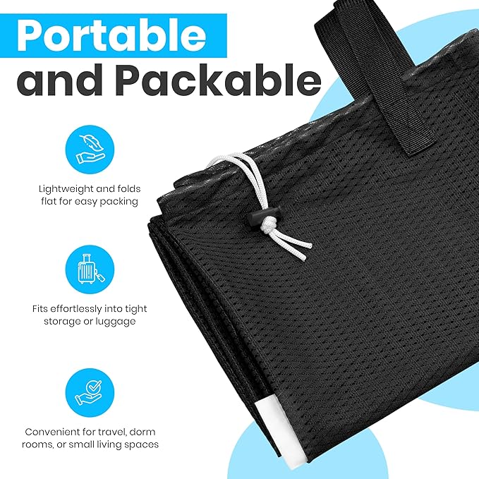 Handy Laundry Extra Large Mesh Laundry Bag with Handles & Shoulder Strap – Heavy Duty, Machine Washable, Breathable Net for Delicates, Bedding, Travel, College Dorm, Storage – Black