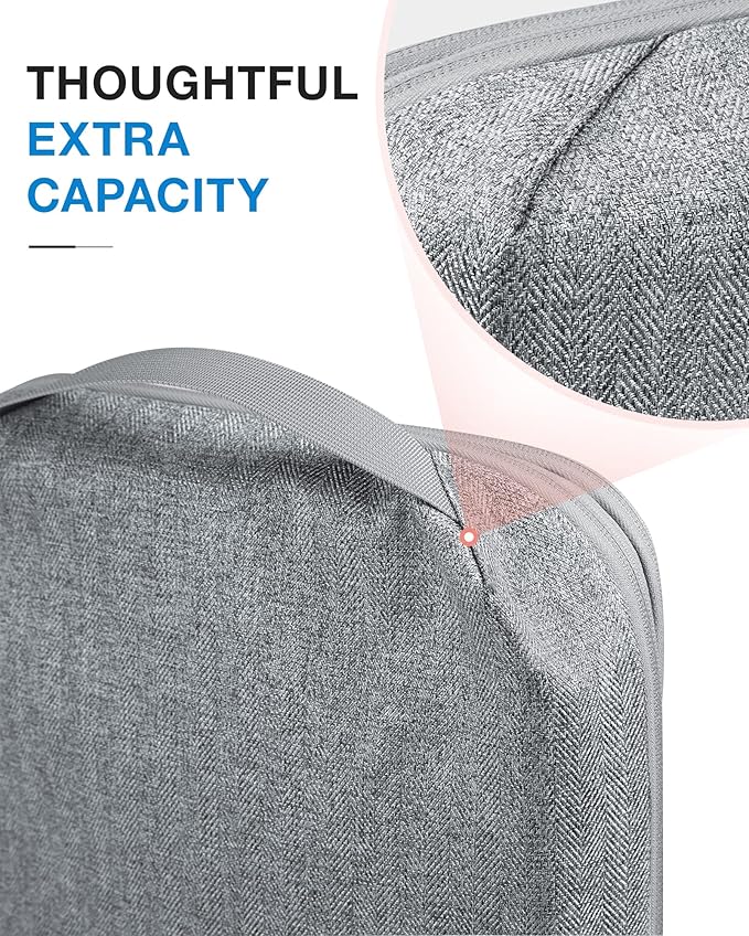 BAGSMART Compression Packing Cubes for Travel, 6 Set Packing Cubes for Carry on Suitcases, Compression Travel Cubes & Suitcase Organizer for Packing with Shoe Bag Grey