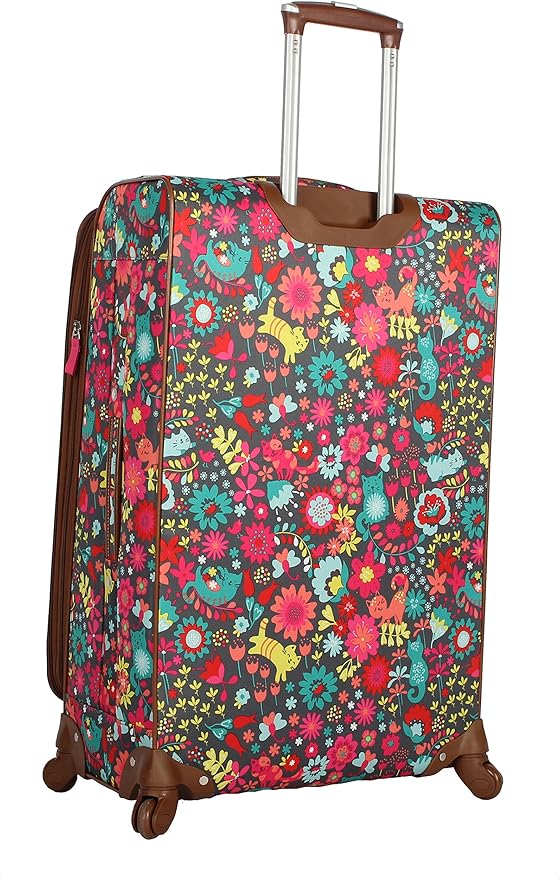 Lily Bloom Design Pattern 28" Luggage Softside Expandable With Double Spinner Wheels, Large Lightweight Suitcase Checked Bag For Women