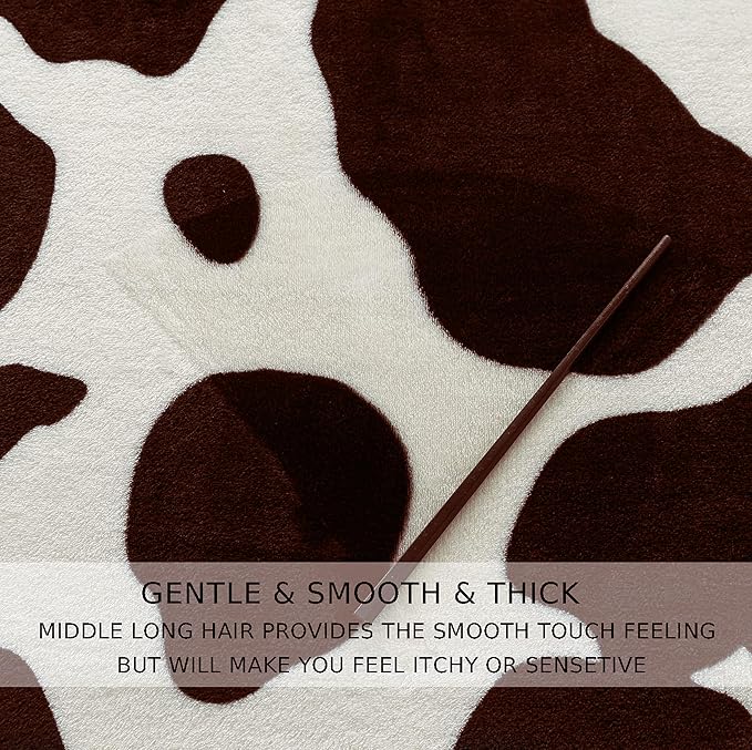 Fleece Cow Print Blanket King Size for All Season - Premium Lightweight Anti-Static Super Soft Cozy Plush Cow Blankets for King/Calking Bed,90" x 108"(Brown Cow)
