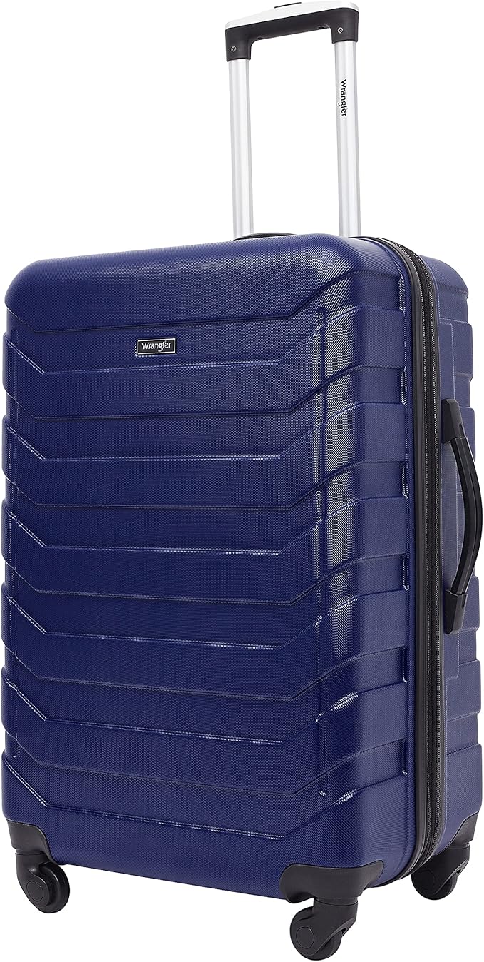 Wrangler 4 Piece Miami Luggage and Packing Cubes Set, Blue