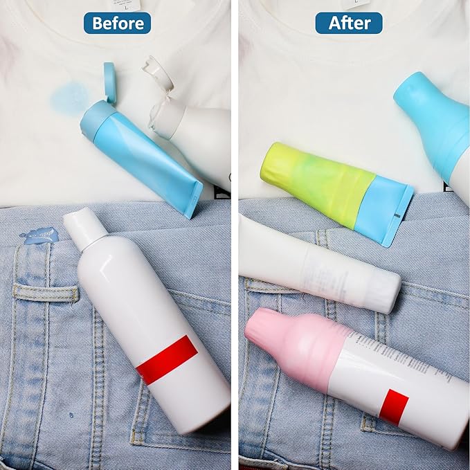10 Pack Travel Essentials Accessories Silicone Bottle Covers, Cruise Essentials, Beach Vacation Essentials for Women Men, Elastic Sleeves for Leak Proofing, Fit Travel Size Bottles Toiletries