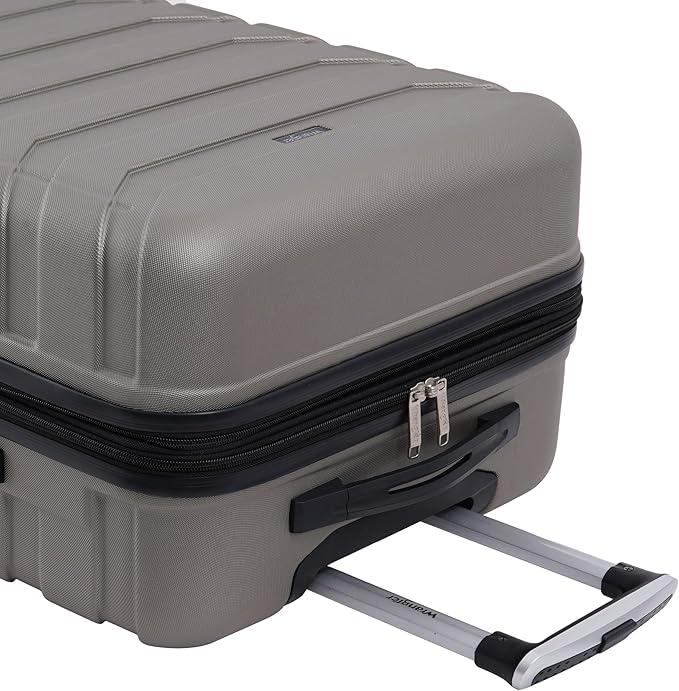 Wrangler 4 Piece Miami Luggage and Packing Cubes Set, Desert Taupe