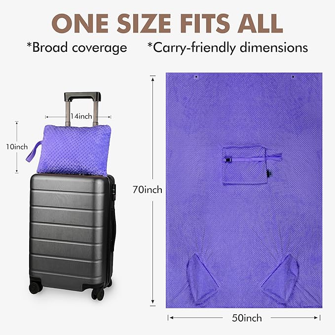 Tirrinia Travel Blanket and Pillow Set, Soft Compact Airplane Blanket with Foot Pockets, 4-in-1 Travel Essentials for Women Men, Portable Travel Gifts for Her, Travel Blanket for Airplanes, Cars