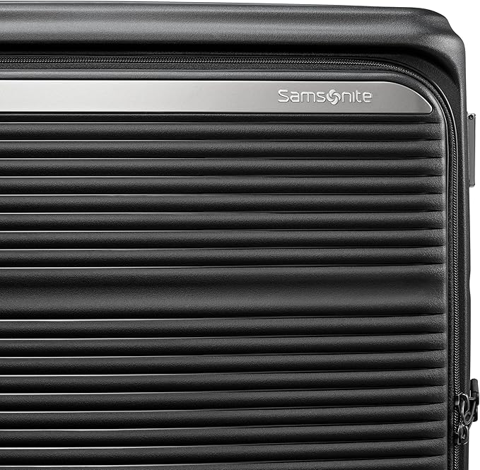 Samsonite Paralux Large Checked Luggage - Innovative Design - Quick Access Front Pocket - Dual Suspension Wheel Technology - TSA Lock - Expandable - Includes Removable Packing Cubes - Black