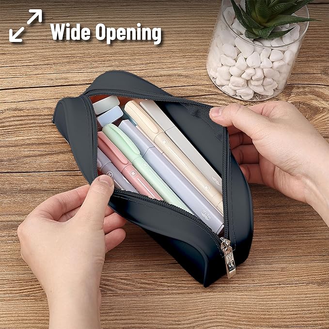 Mr. Pen- Silicone Pencil Case, Black Pencil Pouch, Pencil Case Small, Pencil Pouch Aesthetic