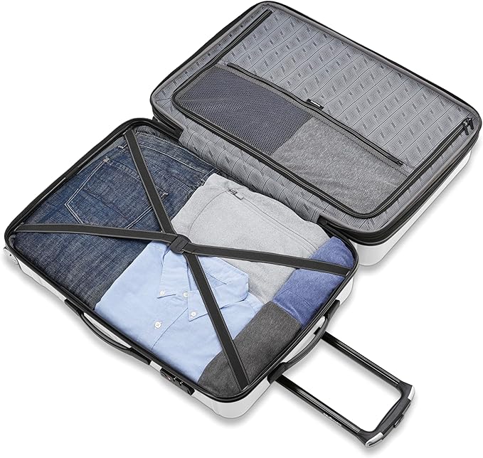 Samsonite Omni 2 Hardside 2 Piece Set - Includes Global Carry-On & Large Checked Suitcases - 360° Dual Spinner Wheels - Integrated TSA Lock & Expansion - Amazon Exclusive - Birch White