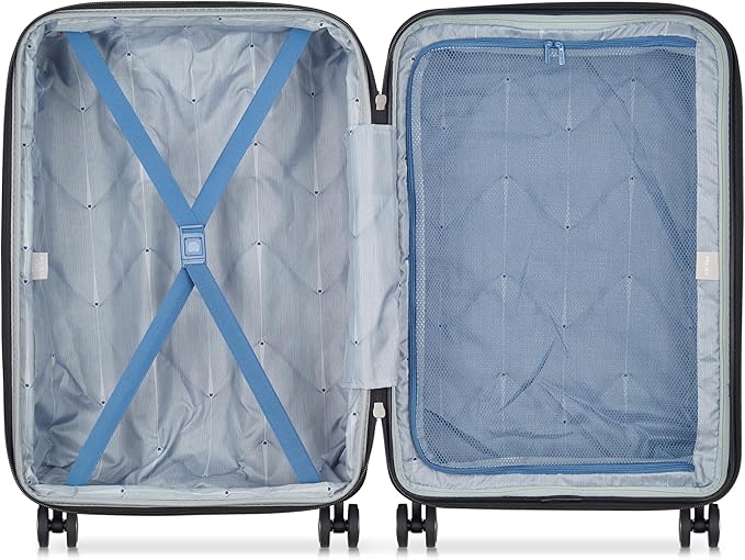 DELSEY PARIS Cruise 3.0 Hardside Expandable Luggage with Spinner Wheels, Black, Checked-Medium 24 Inch