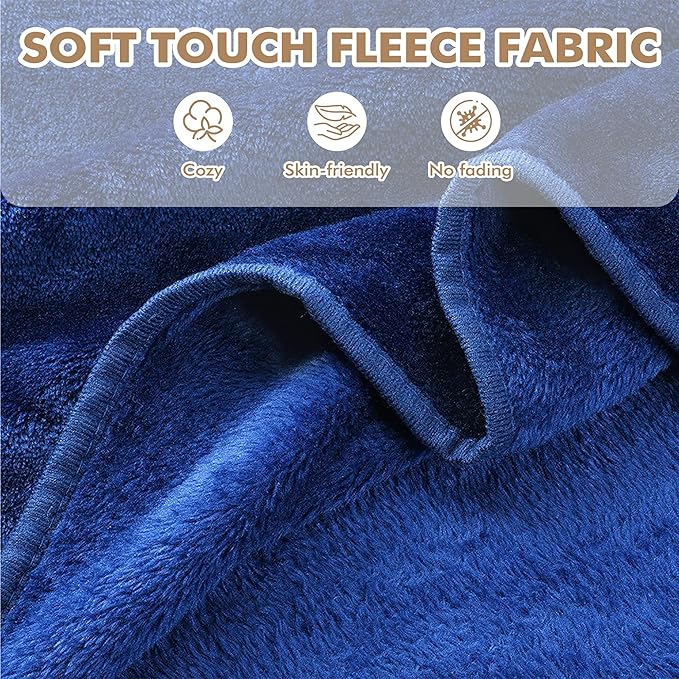 Tirrinia Travel Blanket Airplane Office Poncho 4 in 1 Premium Cozy Fleece Portable Poncho Blankets with Built-in Bag, Pocket