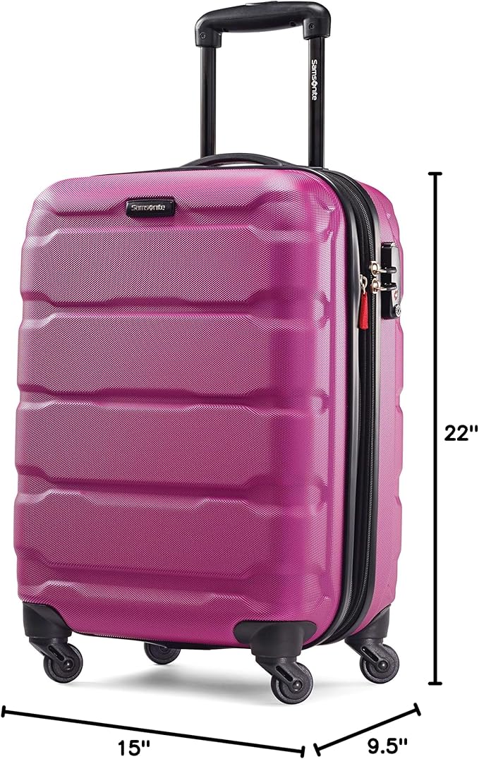 Samsonite Omni PC Hardside Expandable Luggage with Spinner Wheels, Radiant Pink, Carry-On 20-Inch
