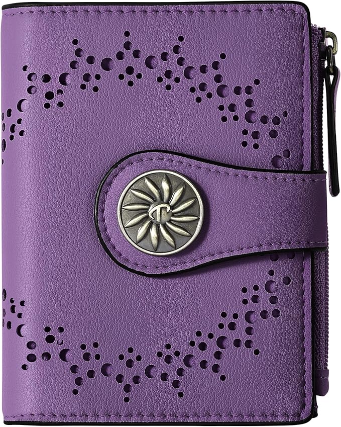 Tipmile Small Wallet for Women Bifold RFID Blocking Card Holder Leather Wallets with Zipper Coin Pocket