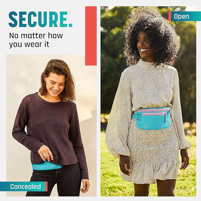 Alpha Keeper Money Belt for Travel Hidden Under Clothes – RFID Blocking Passport Holder & Slim Waist Wallet Pouch for Women & Men, Anti-Theft Travel Accessories