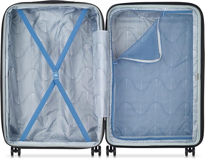 DELSEY PARIS Cruise 3.0 Hardside Expandable Luggage with Spinner Wheels, Black, Checked-Large 28 Inch